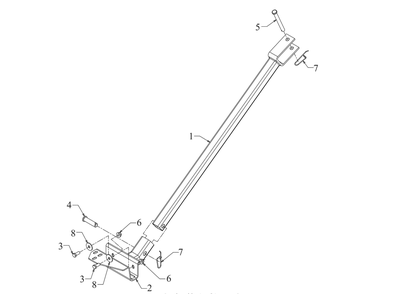 Tow Bar Assembly Diagram and Parts List for CS3310 (24A424M710)(2020) Cub Cadet Chipper Shredder